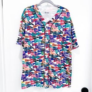 POLO RALPH LAUREN men’s stadium baseball pennants lounge shirt Jersey. Size L